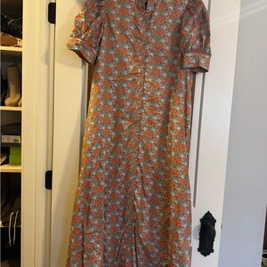 Hyacinth House Floral Maxi Dress in Orange and Blue